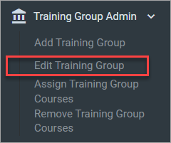 QualityTrainingPortal Admin Select Edit Training Group