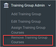 QualityTrainingPortal Admin Select Remove Training Group Courses