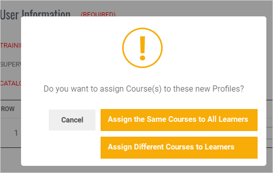 Sweet alert about adding multiple profiles in QualityTrainingPortal