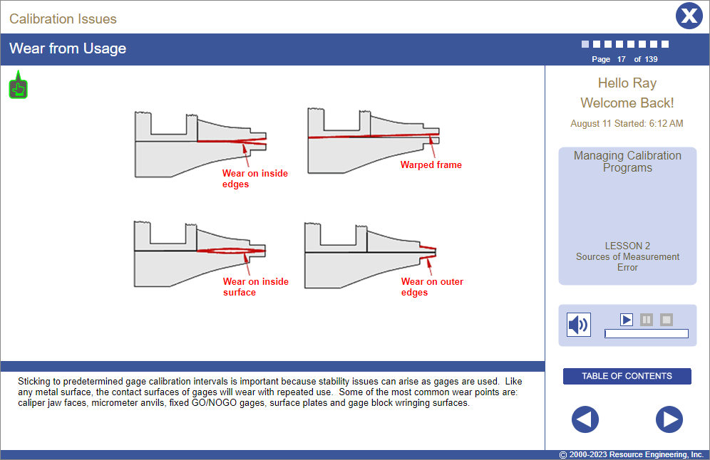Managing Calibration Programs Training Screenshot