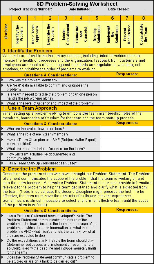 8D Worksheet  Page 1